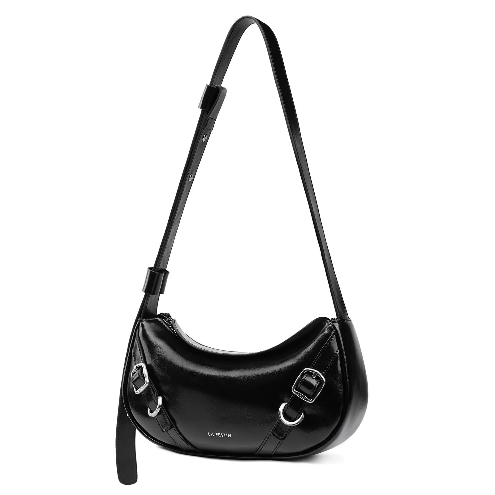 2643 Lafestin Shoulder Bag , Leather Underarm Purse Trendy Crescent Bag